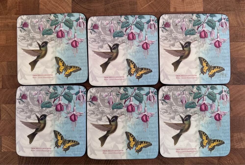 Pimpernel Hummingbird and Butterfly Coasters Set of 6